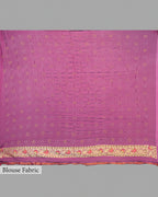 DUSTY MAUVE MEENAKARI BANDHEJ BANARASI HANDWOVEN GEORGETTE SAREE