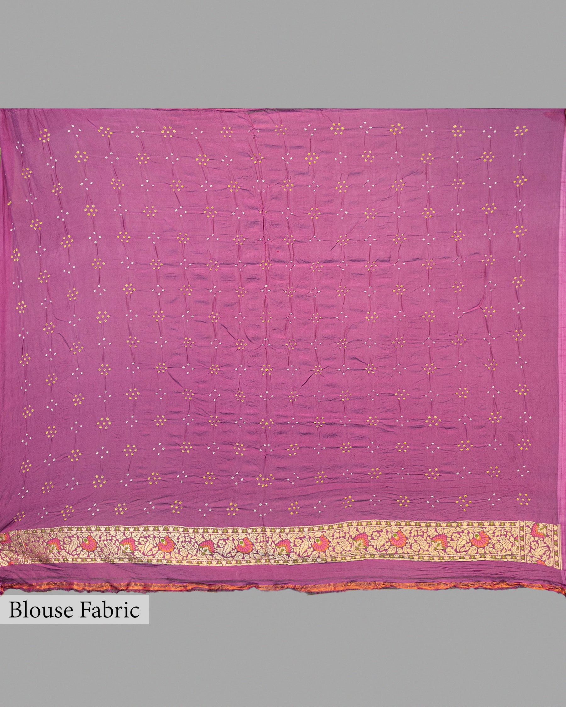 DUSTY MAUVE MEENAKARI BANDHEJ BANARASI HANDWOVEN GEORGETTE SAREE
