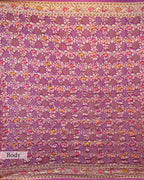 DUSTY MAUVE MEENAKARI BANDHEJ BANARASI HANDWOVEN GEORGETTE SAREE