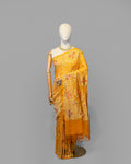 MUSTARD MEENAKARI BANDHEJ BANARASI HANDWOVEN GEORGETTE SAREE