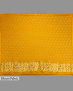 MUSTARD MEENAKARI BANDHEJ BANARASI HANDWOVEN GEORGETTE SAREE