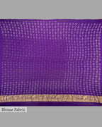 PURPLE SHIKARGAH BANDHEJ BANARASI HANDWOVEN GEORGETTE SAREE