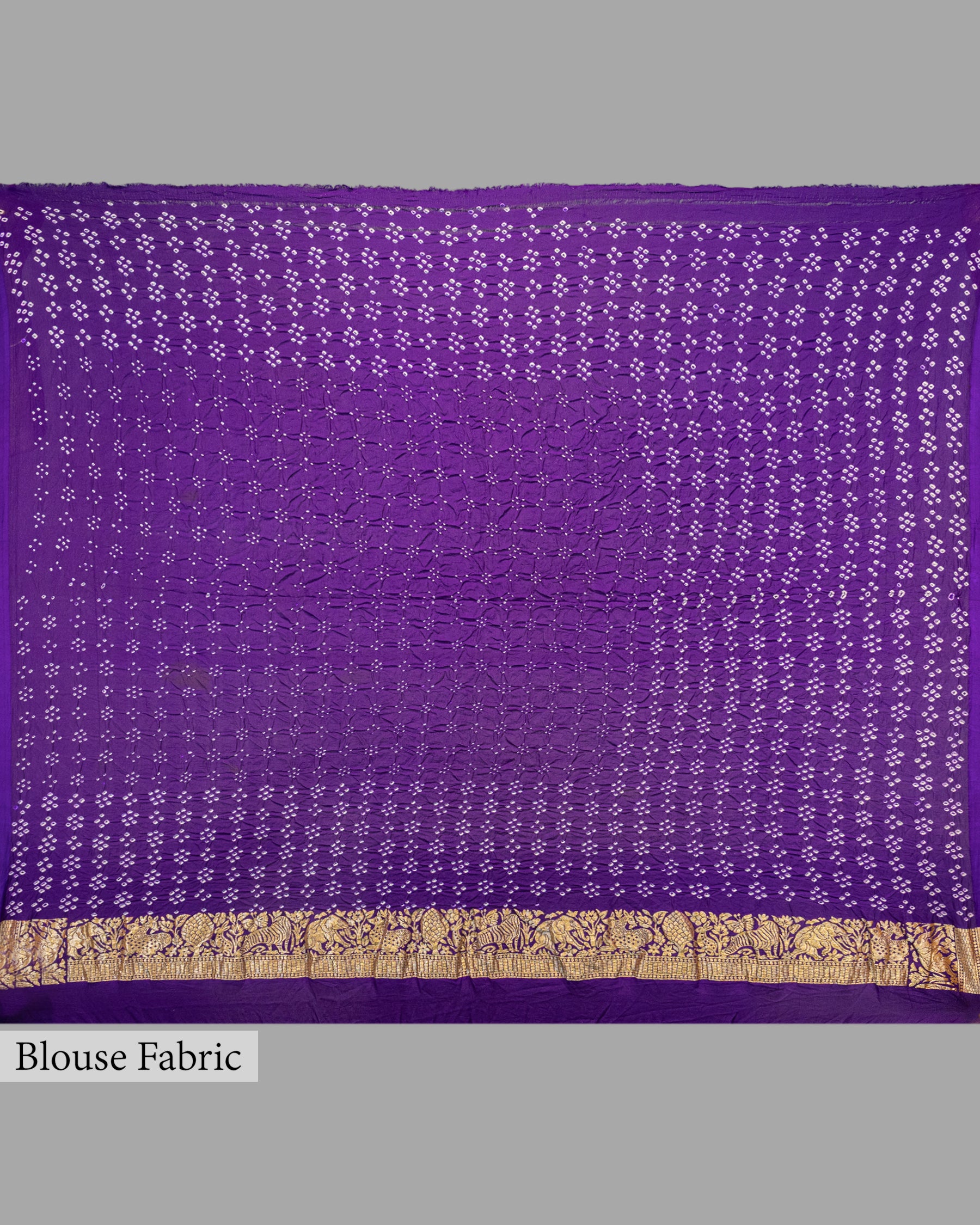 PURPLE SHIKARGAH BANDHEJ BANARASI HANDWOVEN GEORGETTE SAREE