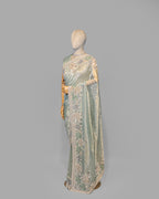 AQUA SOFT TISSUE DESIGNER SAREE