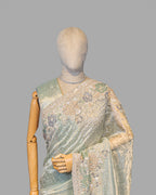AQUA SOFT TISSUE DESIGNER SAREE