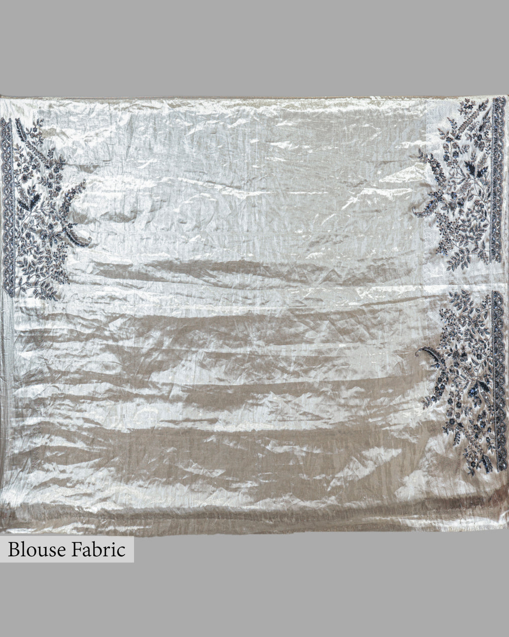 SILVER OXIDISED SOFT TISSUE KANJEEVARAM SAREE