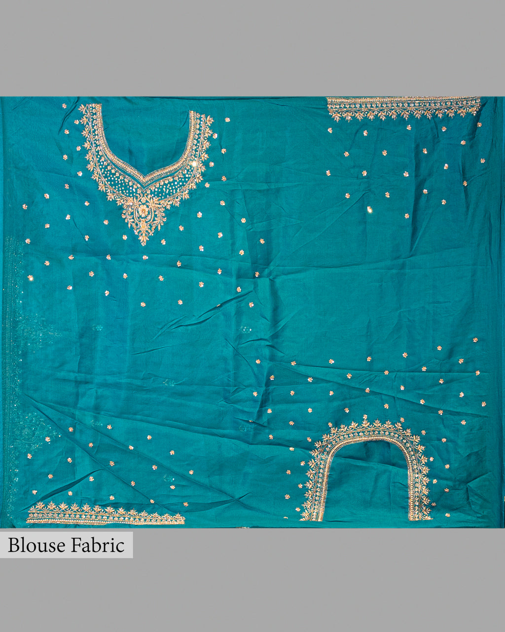 DESIGNER TEAL BLUE ZARDOZI ORAGANZA SAREE