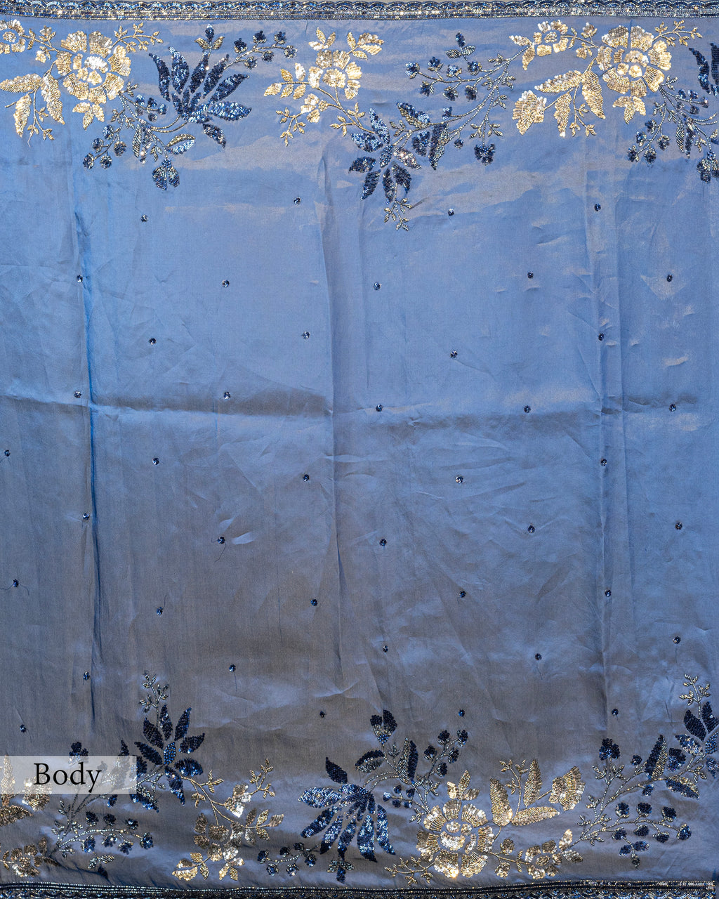 TEAL BLUE DESIGNER ORGANZA SAREE