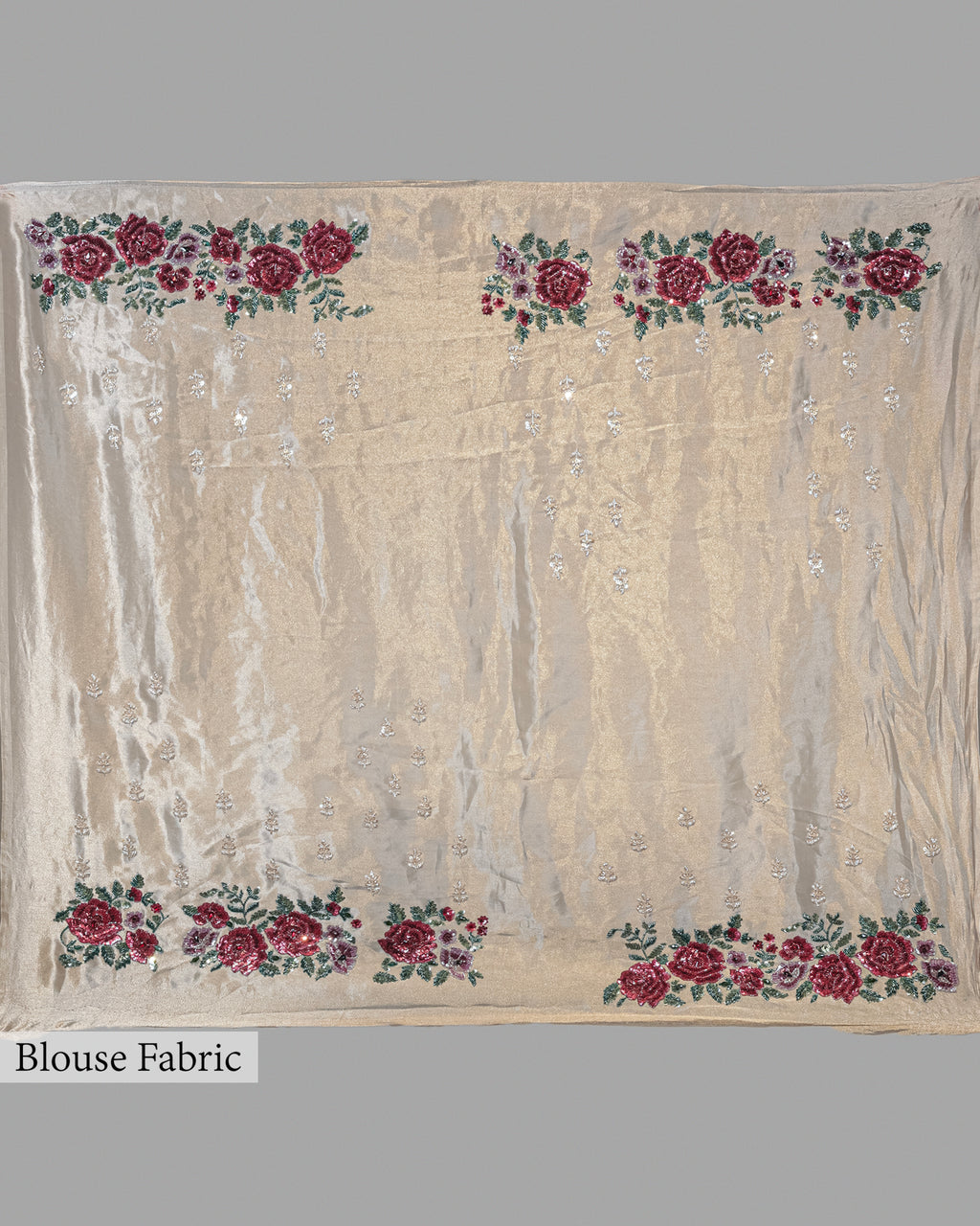 DESIGNER GOLDEN SEQUINS SCALLOP BORDER TISSUE SAREE
