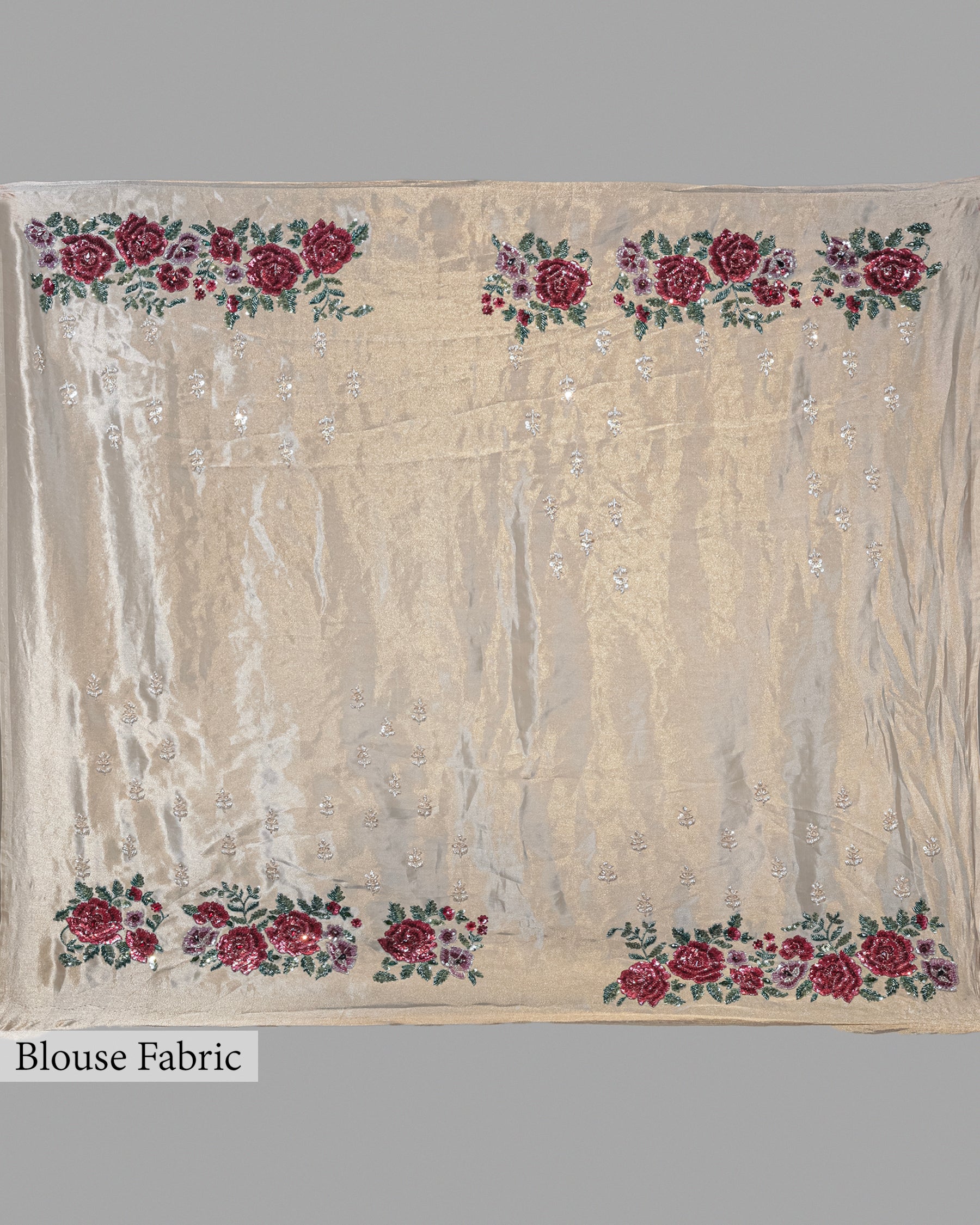 DESIGNER GOLDEN SEQUINS SCALLOP BORDER TISSUE SAREE