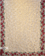 DESIGNER GOLDEN SEQUINS SCALLOP BORDER TISSUE SAREE