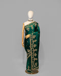 DESIGNER EMERALD GREEN SHAMOZ SILK SAREE