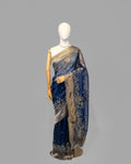 NAVY BLUE DESIGNER ORGANZA SAREE
