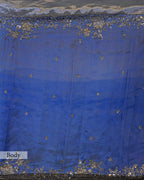 NAVY BLUE DESIGNER ORGANZA SAREE