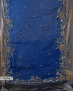 NAVY BLUE DESIGNER ORGANZA SAREE