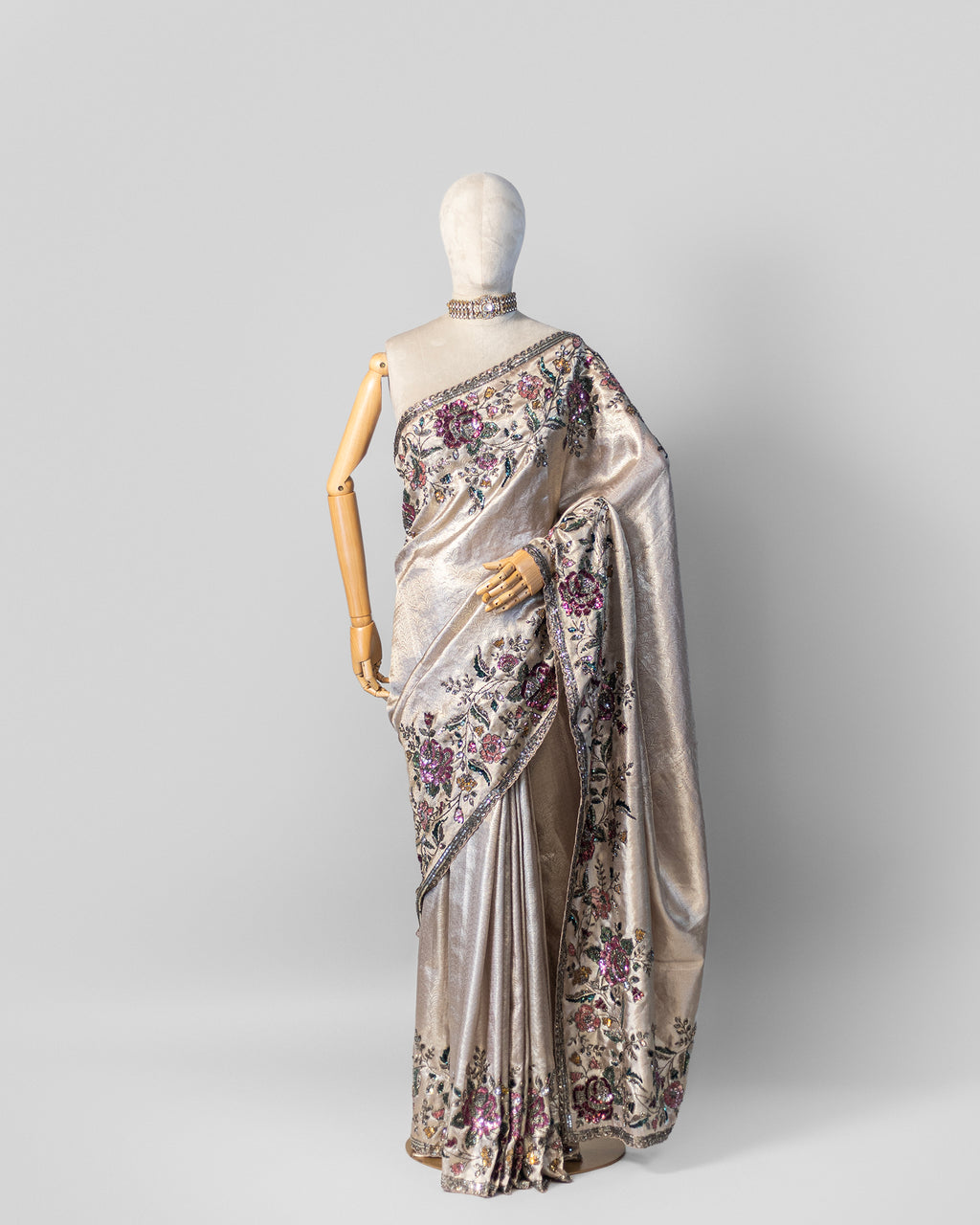 ROSE GOLD TISSUE KANJEEVARAM SAREE