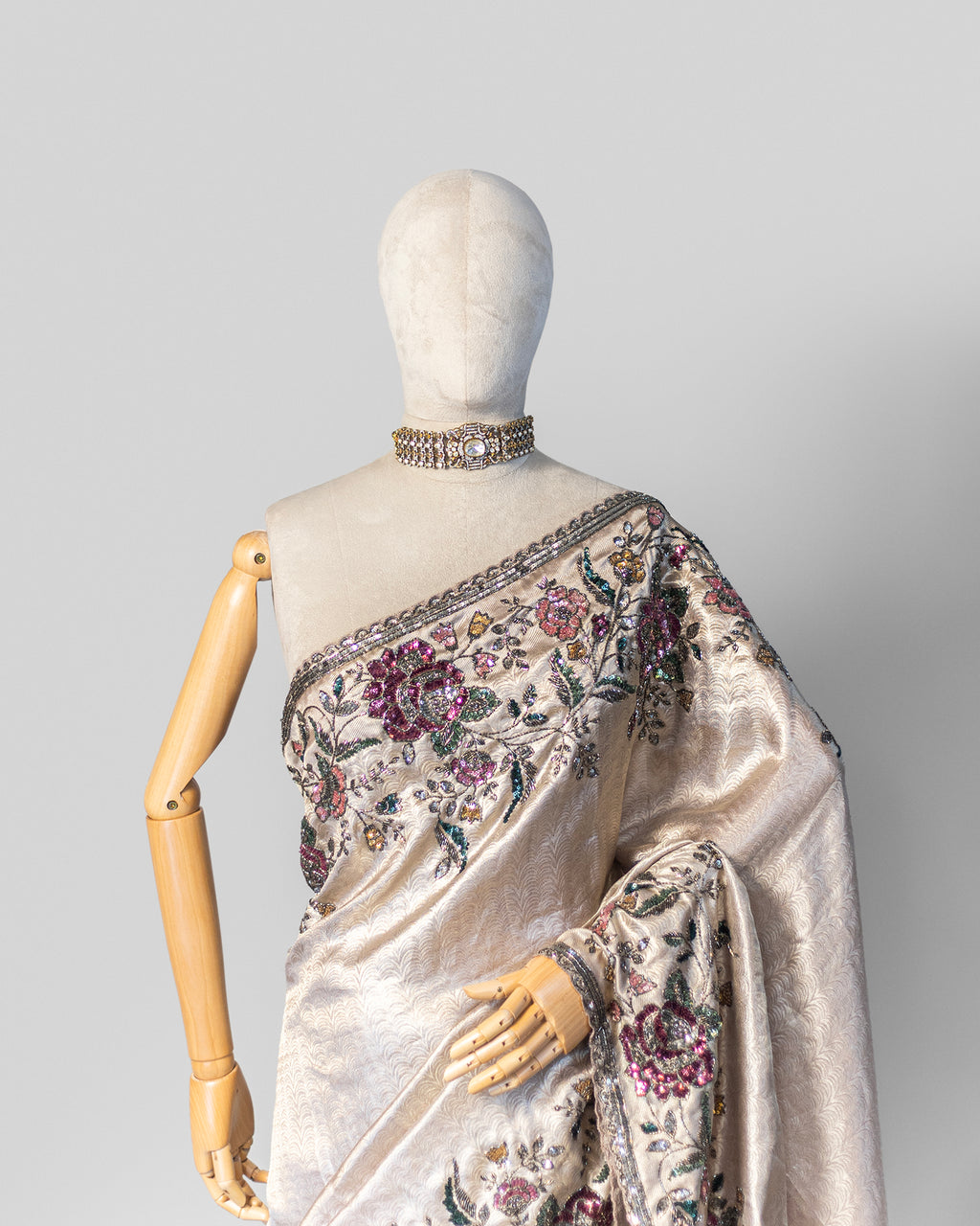 ROSE GOLD TISSUE KANJEEVARAM SAREE