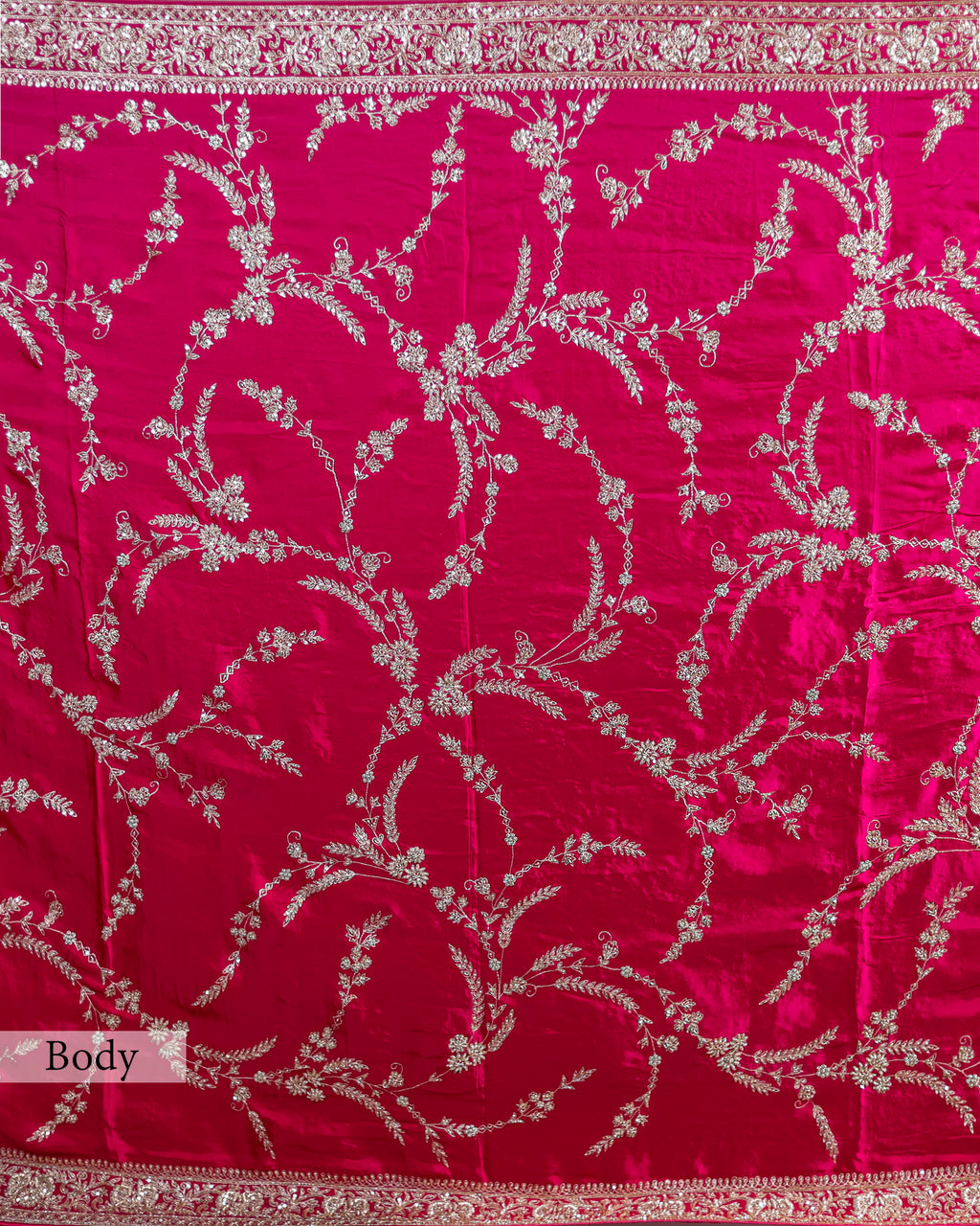 FUSCHIA PINK ZARDOZI SILK SAREE