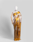 DUAL TONE CHAMPAGNE-GOLD KANJEEVARAM SILK SAREE