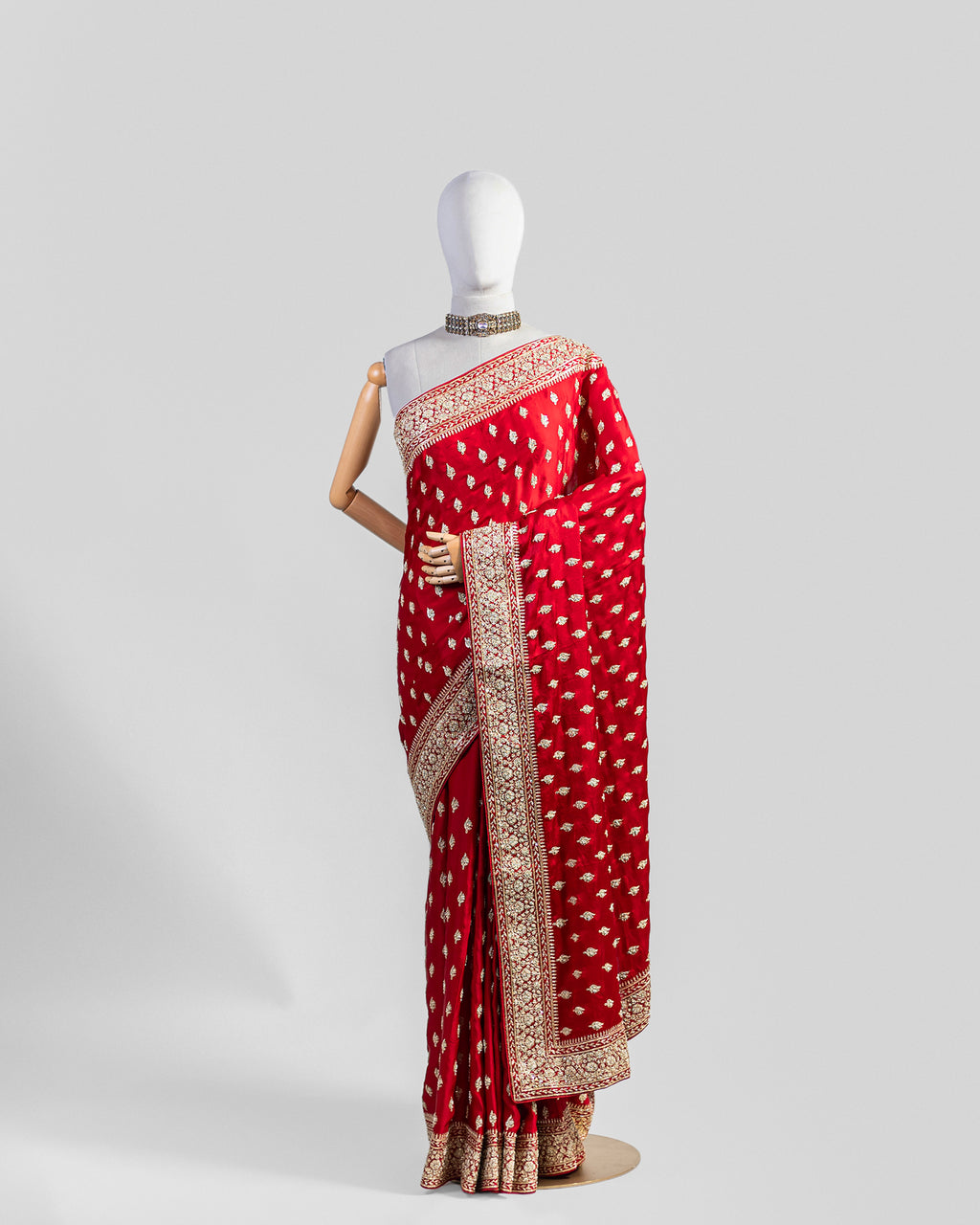 RED EMBROIDERED SOFT SILK SAREE