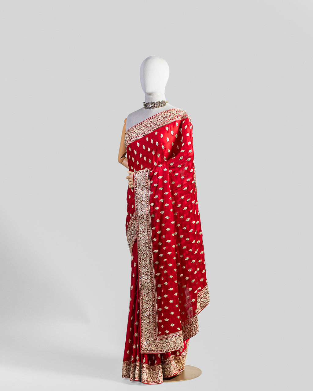 RED EMBROIDERED SOFT SILK SAREE