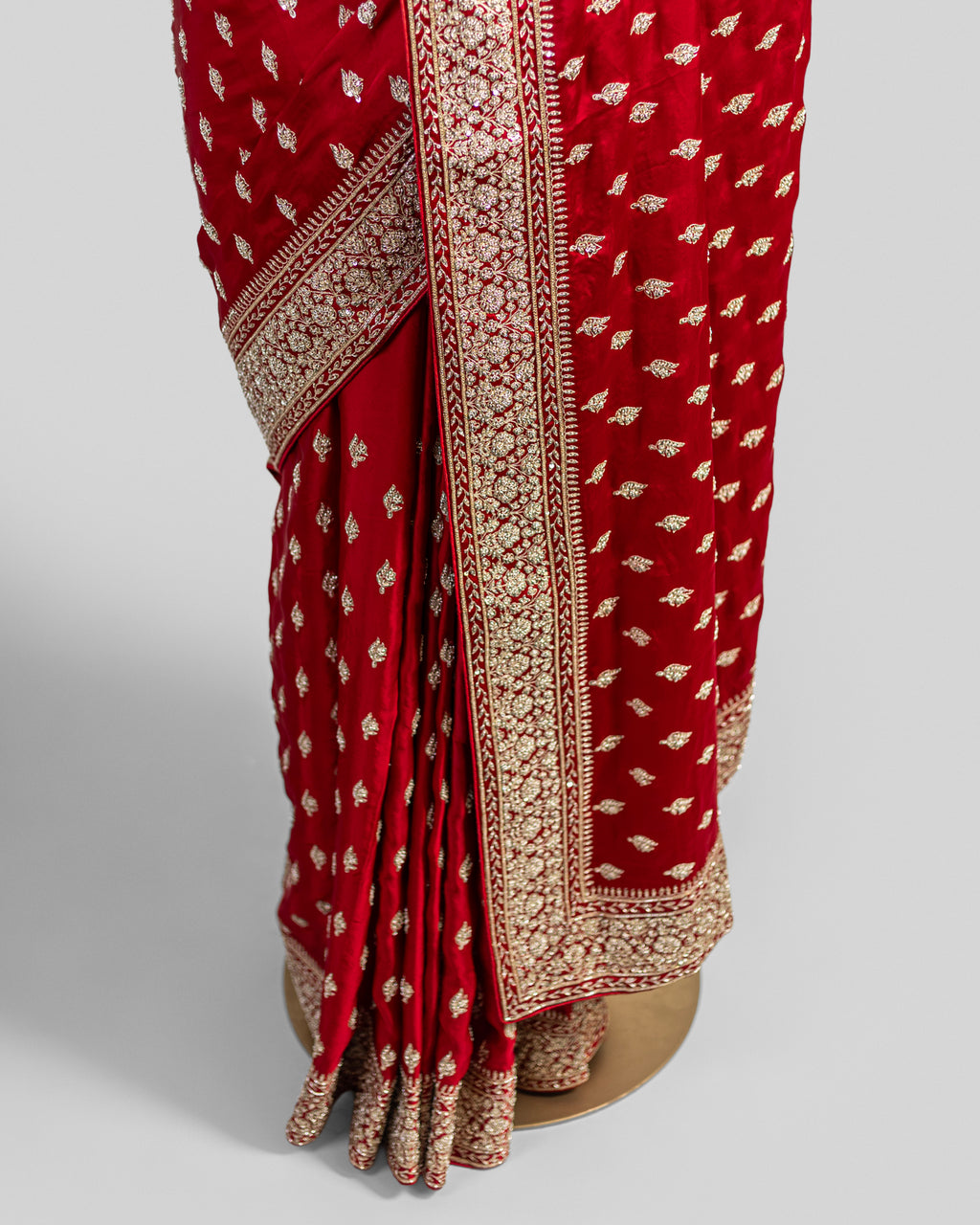 RED EMBROIDERED SOFT SILK SAREE