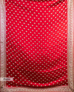 RED EMBROIDERED SOFT SILK SAREE