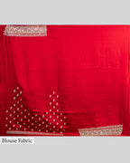 RED EMBROIDERED SOFT SILK SAREE