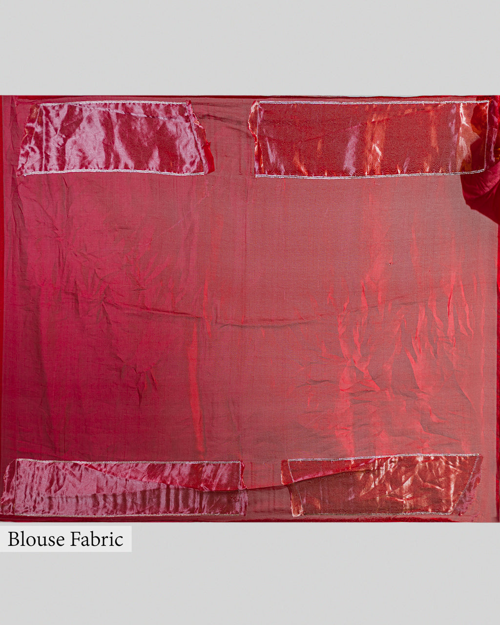 CADMIUM RED ORGANZA SILK SAREE