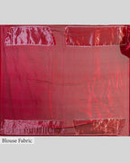 CADMIUM RED ORGANZA SILK SAREE