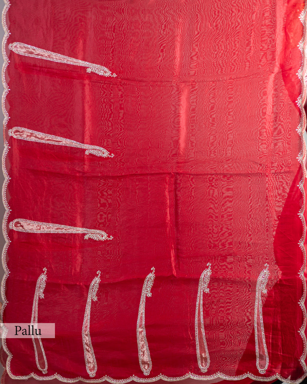 CRIMSON RED ORGANZA SAREE