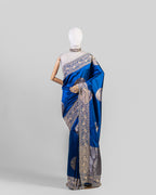ELECTRIC BLUE EMBROIDERED SOFT SILK SAREE