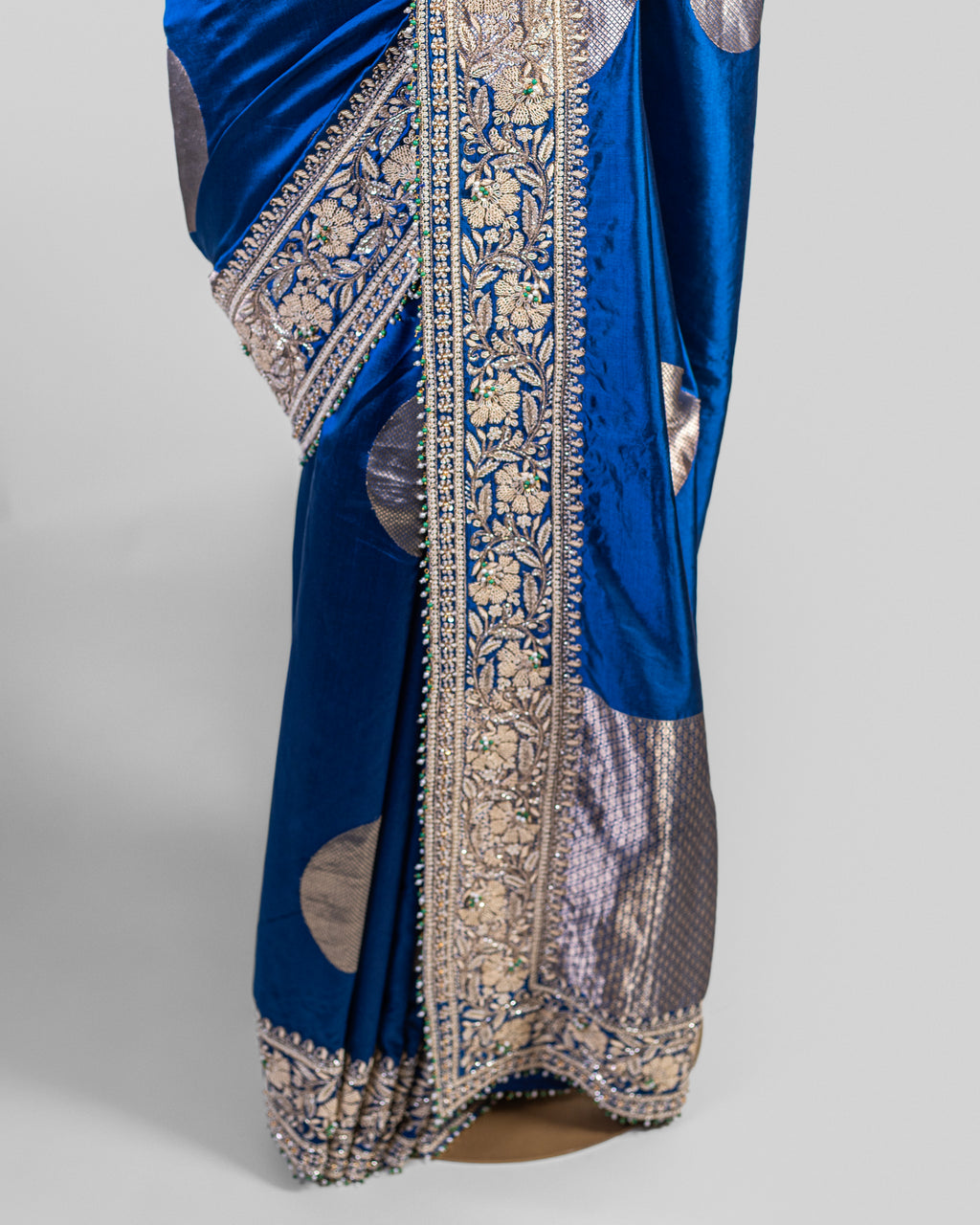ELECTRIC BLUE EMBROIDERED SOFT SILK SAREE