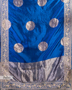 ELECTRIC BLUE EMBROIDERED SOFT SILK SAREE