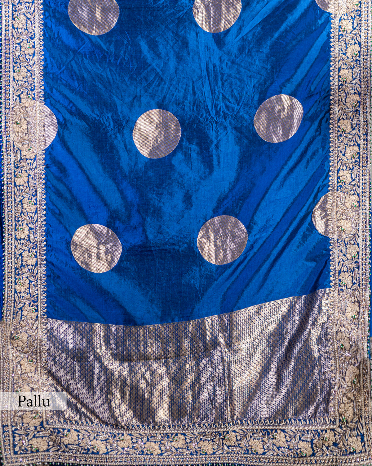 ELECTRIC BLUE EMBROIDERED SOFT SILK SAREE