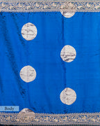 ELECTRIC BLUE EMBROIDERED SOFT SILK SAREE