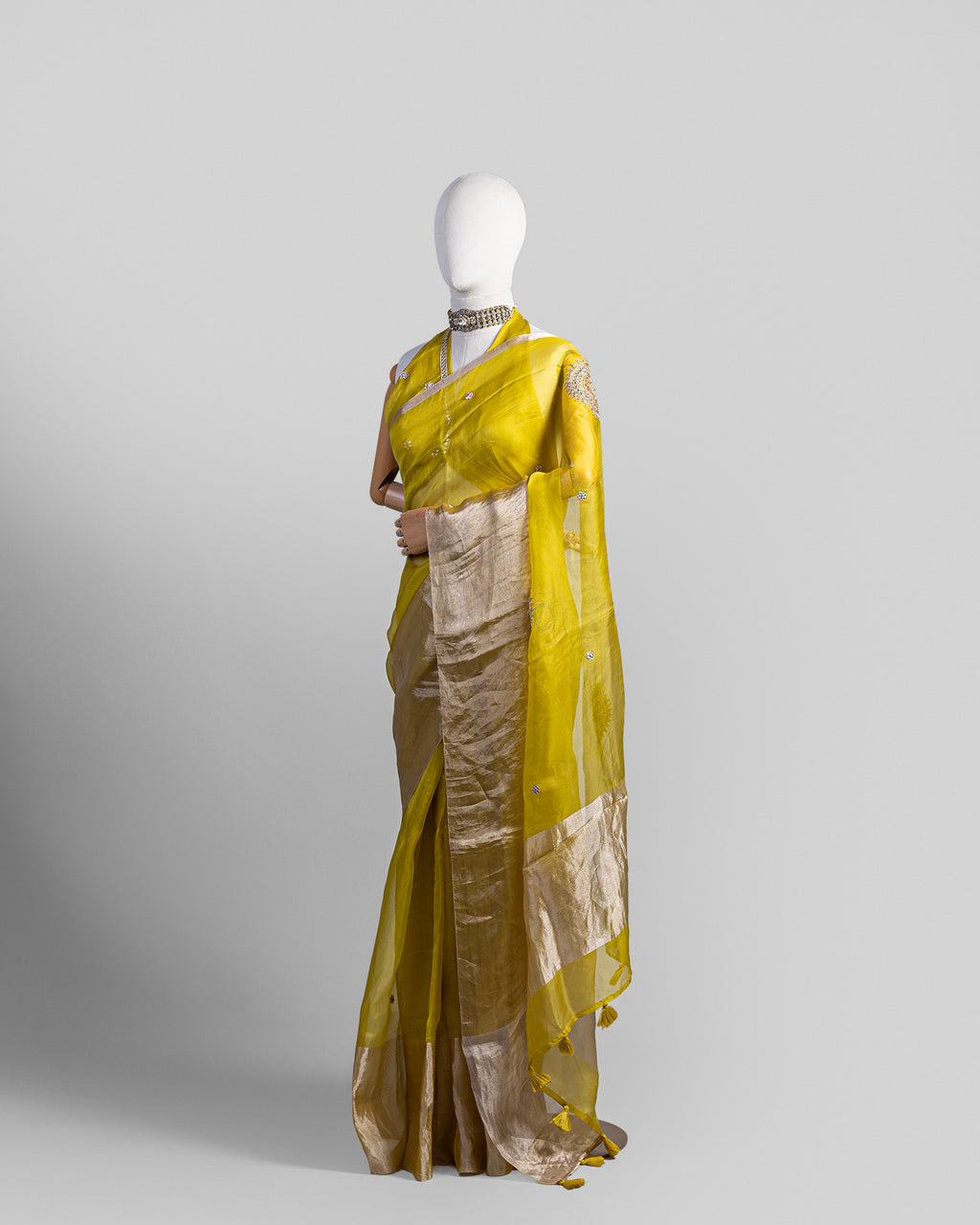 GRASS GREEN ORGANZA SAREE