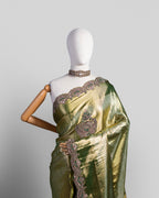 METALLIC OLIVE-GOLD KANJEEVARAM TISSUE SILK SAREE