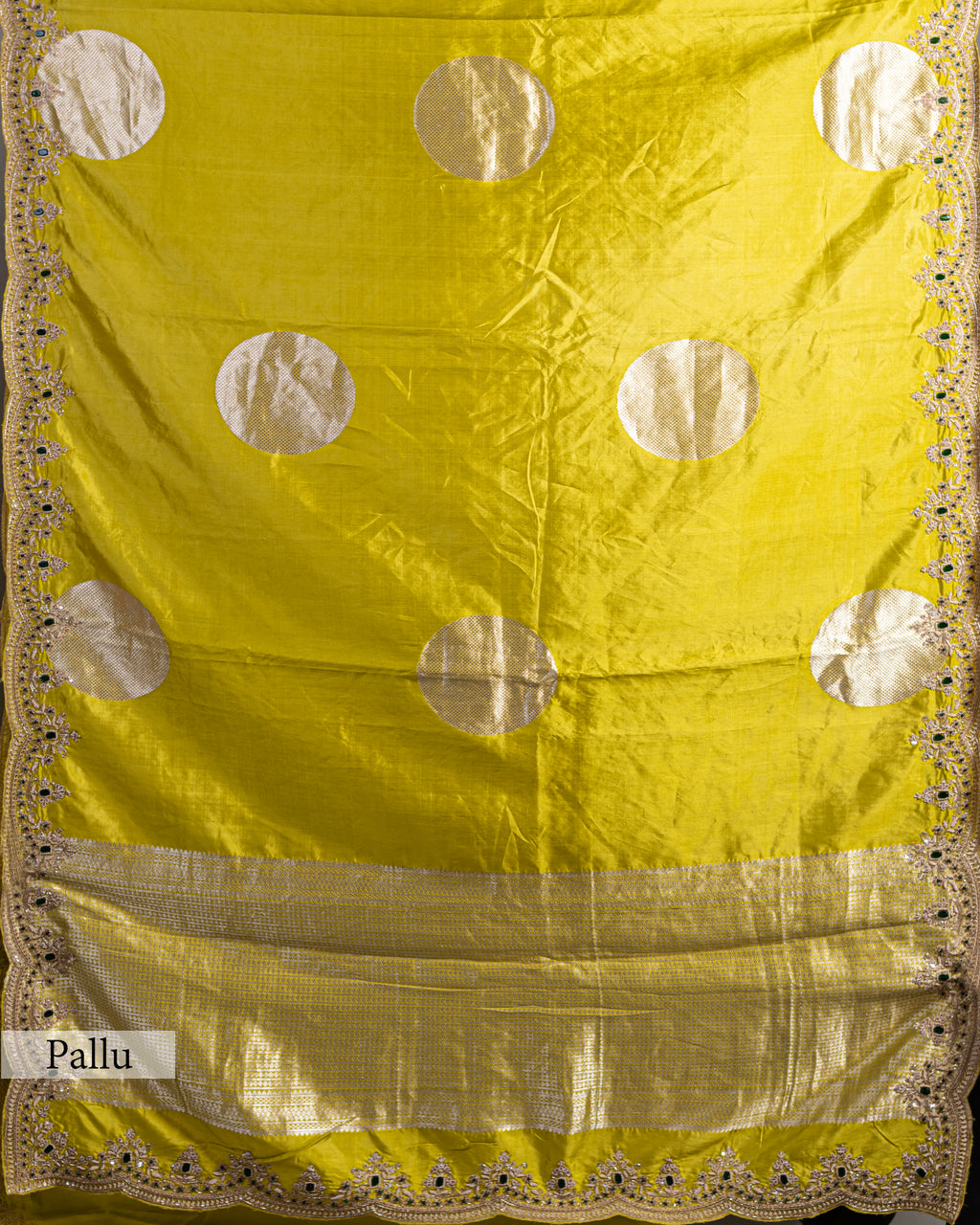 GRASS GREEN EMBROIDERED SOFT SILK SAREE