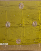 GRASS GREEN ORGANZA SAREE