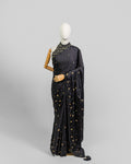 BLACK EMBROIDERED SOFT SILK SAREE