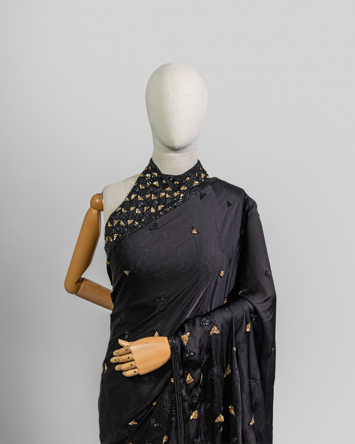 BLACK EMBROIDERED SOFT SILK SAREE