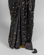 BLACK EMBROIDERED SOFT SILK SAREE