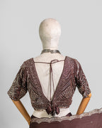 DARK BROWN EMBROIDERED SOFT SILK SAREE
