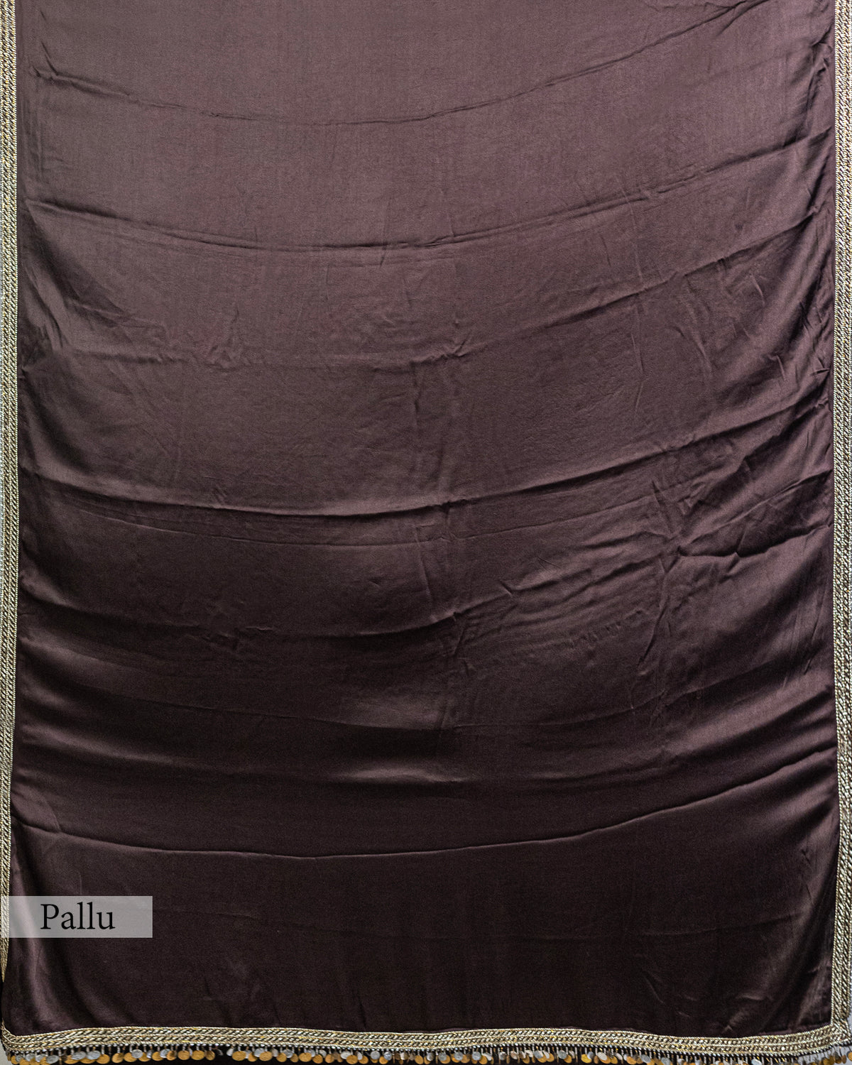 DARK BROWN EMBROIDERED SOFT SILK SAREE