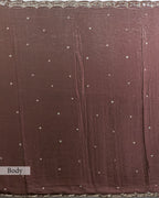 DARK BROWN EMBROIDERED SOFT SILK SAREE