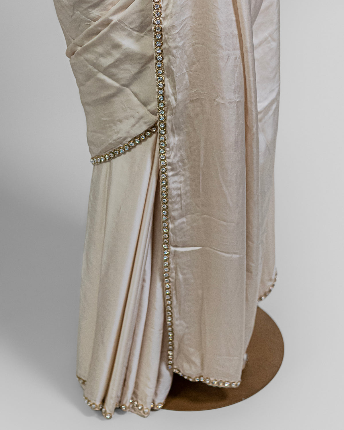 IVORY EMBELLISHED SILK SAREE