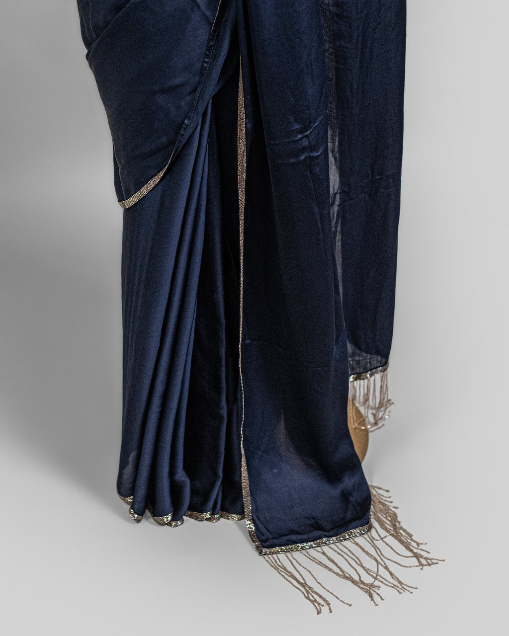 NAVY BLUE EMBROIDERED SOFT SILK SAREE