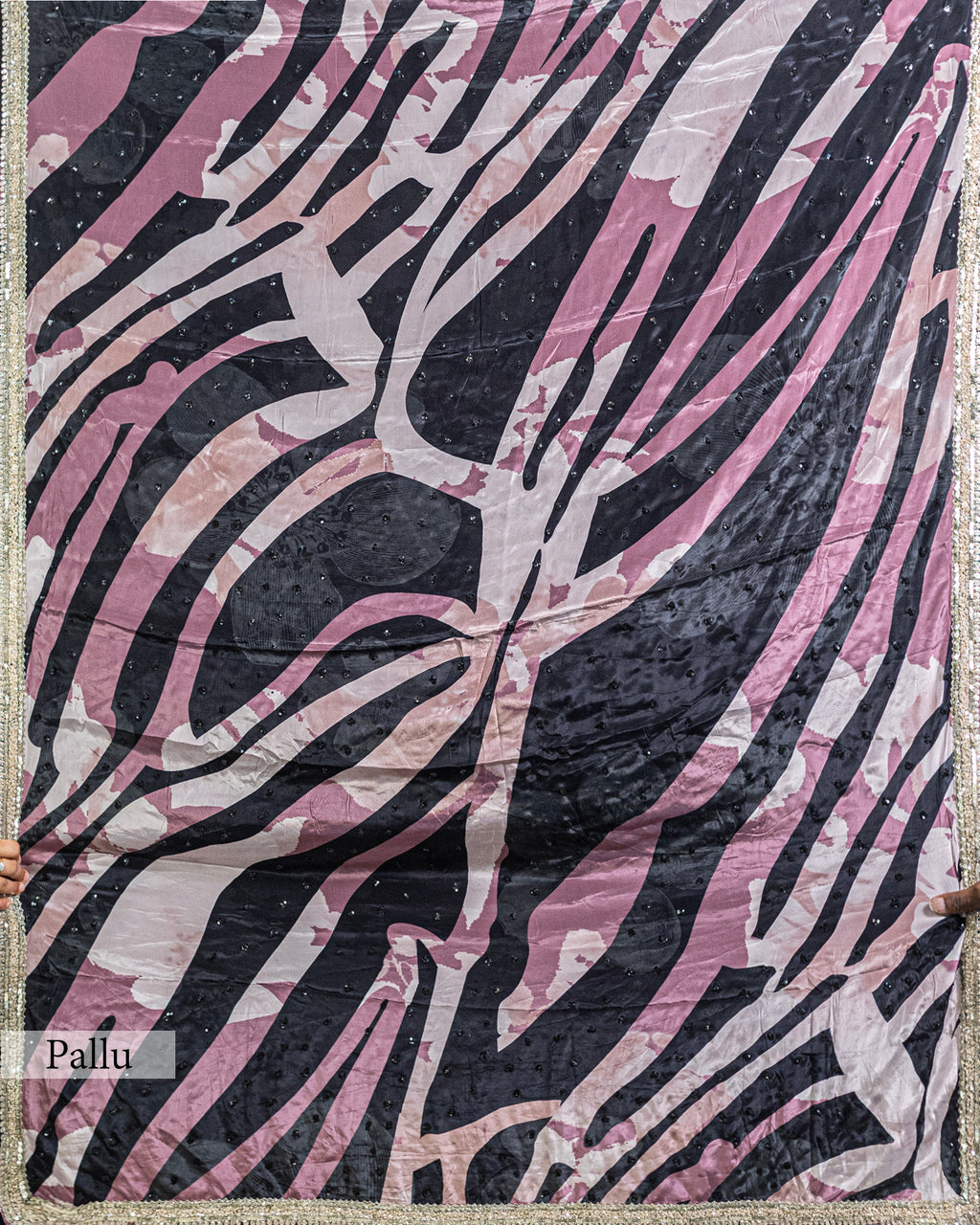 CHARCOAL-LILAC EMBROIDERED SOFT SILK SAREE