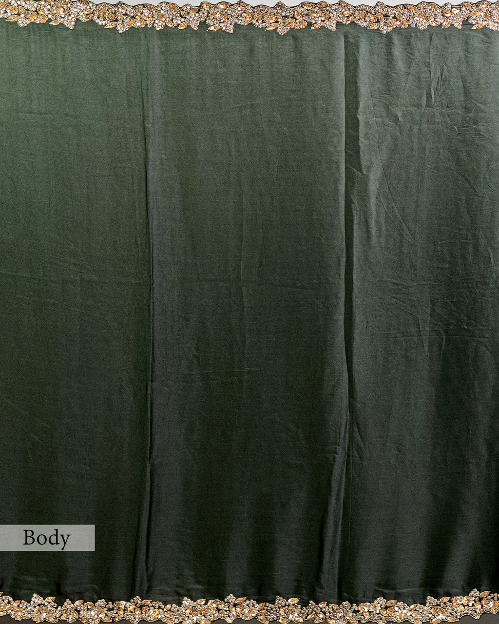 MOSS GREEN EMBROIDERED SOFT SILK SAREE